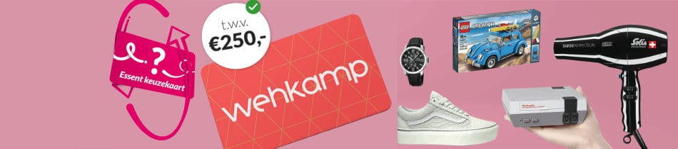 Essent Essent: € 250,- Wehkamp cadeaubon actie